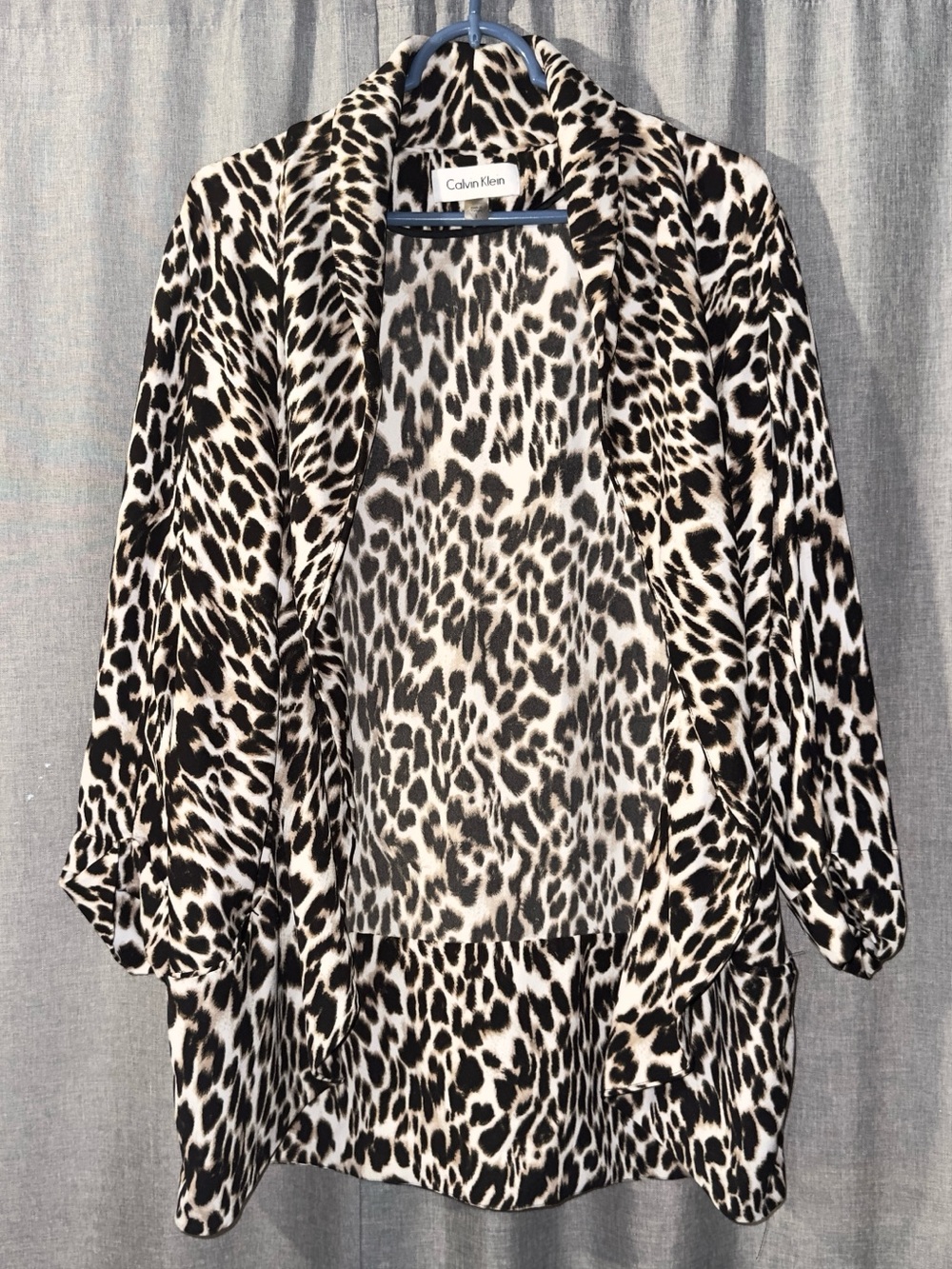 Calvin Klein Leopard Open Cardigan Blazer
